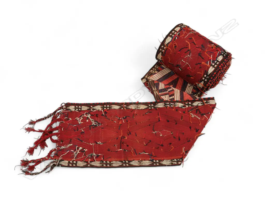 Turkmen tent band in flat weave Sumak technique, Image 1++